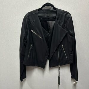 NWT - BLANKNYC collarless faux leather moto jacket - XL